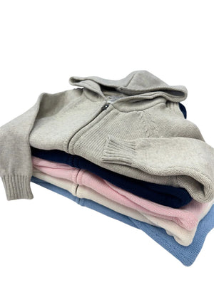 A Soft Idea Solid Zip Hoodie in Grey