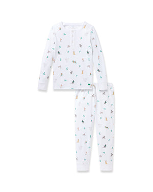 Petite Plume Pima Cotton Snugfit Pajamas in Jingle Paws