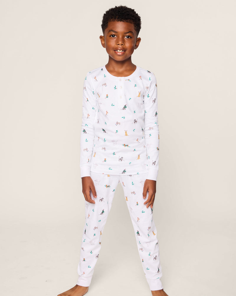 Petite Plume Pima Cotton Snugfit Pajamas in Jingle Paws
