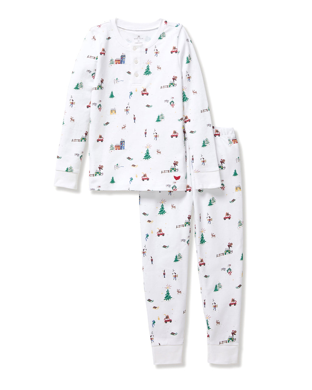 Petite Plume Pima Cotton Snugfit Pajamas in Holiday Town