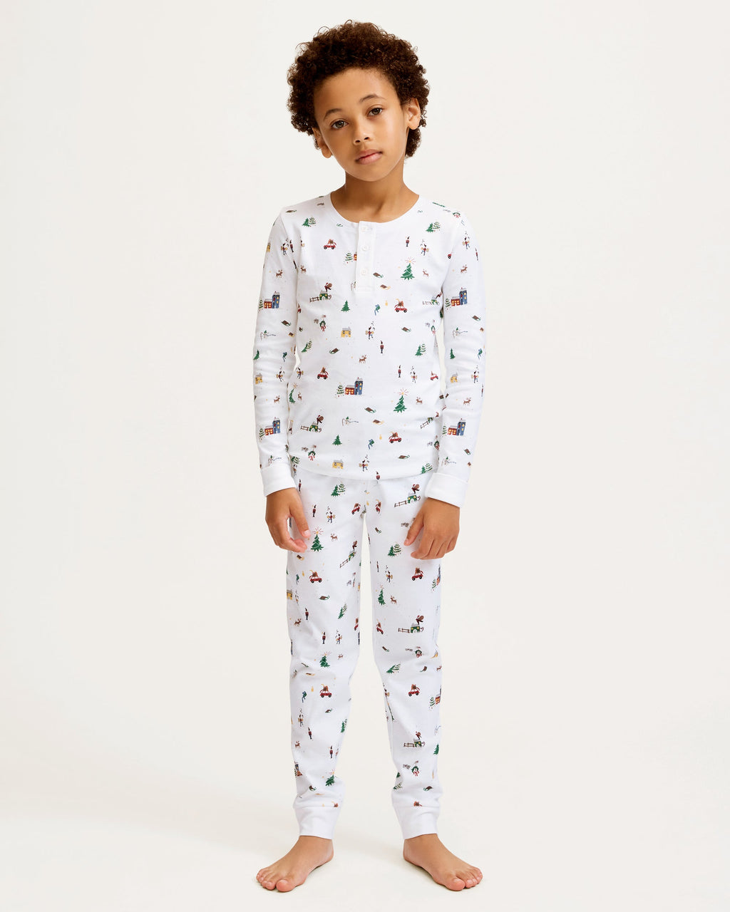 Petite Plume Pima Cotton Snugfit Pajamas in Holiday Town