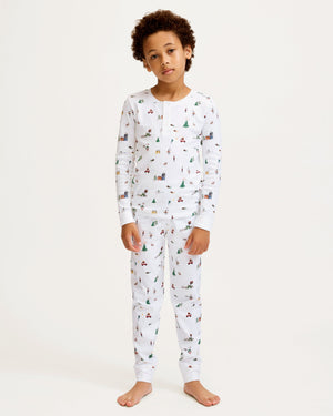 Petite Plume Pima Cotton Snugfit Pajamas in Holiday Town