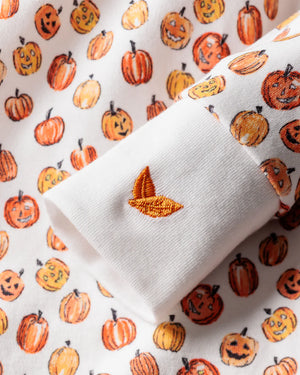 Petite Plume Pima Cotton Pumpkin Patch Romper