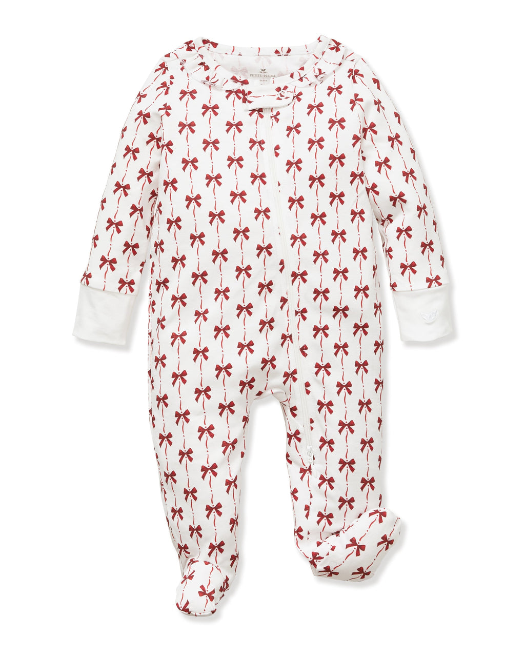 Petite Plume Pima Cotton Baby Romper in Blissful Bows