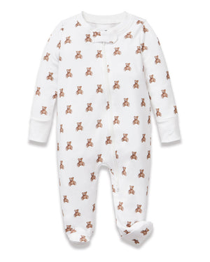 Petite Plume Pima Cotton Baby Footie in Teddy Tales