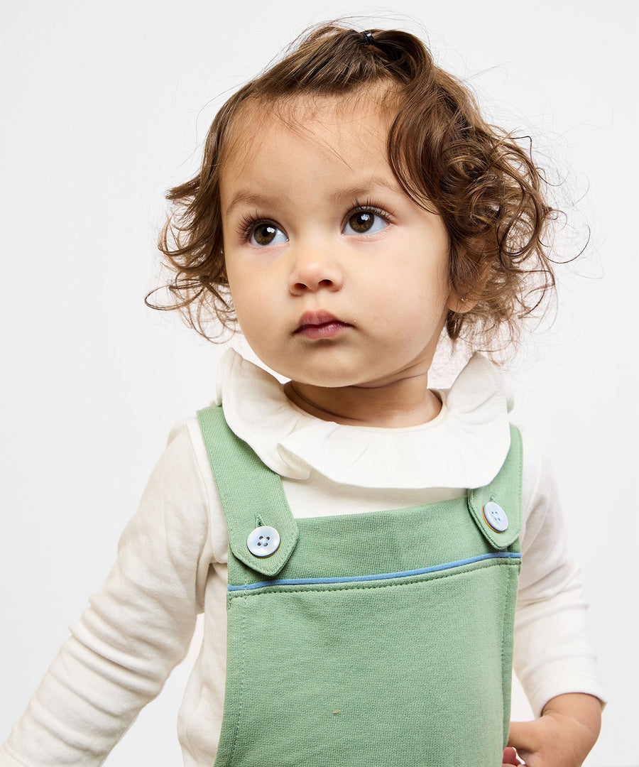 Oso & Me Tink Ruffle Onesie in Vanilla Piping