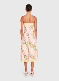 Amanda Uprichard Delora Midi Dress in Limoncello