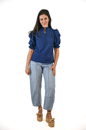 Ellie Blouse | Navy Peony