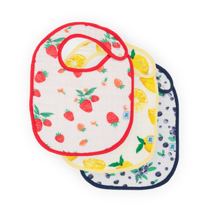 Little Unicorn Cotton Muslin Classic Bib 3 Pack in Berry Lemonade