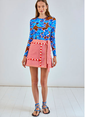 Hunter Bell Bay Skirt in Poppy Stripe