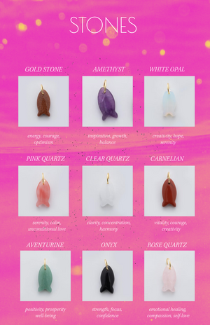 Forever Blythe Gemstone Single Fish Pendant Necklace - Assorted