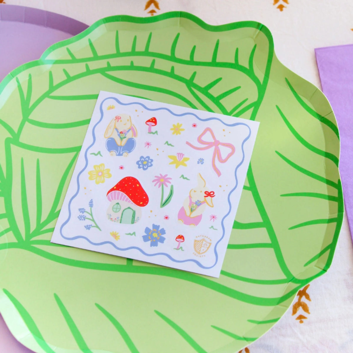Daydream Society Bunnies In The Garden Overalls Sticker Sheets