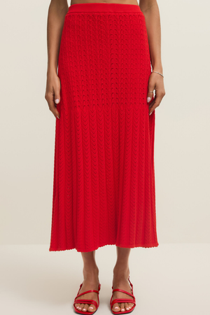 Z Supply Lexa Sweater Skirt in Kiss Me Red