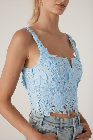 Generation Love Cassidy 3D Lace Top in Blue Breeze