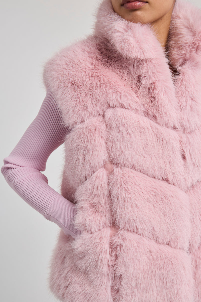 Generation Love Rosario Faux Fur Vest in Ballet Slipper