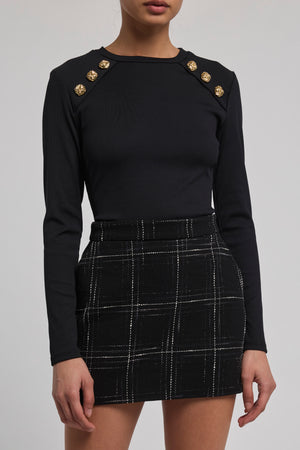 Generation Love Patton Ribbed Top in Black
