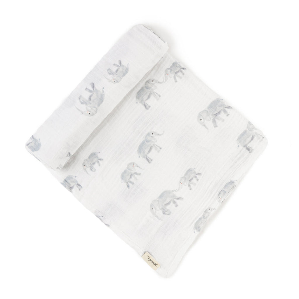 Pehr Swaddle Blanket in Follow Me Elephant