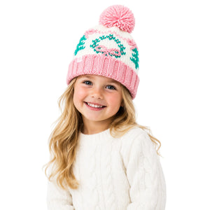 Bits & Bows Bobble Hat in Holiday Wreath