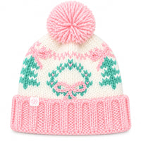 Bits & Bows Bobble Hat in Holiday Wreath