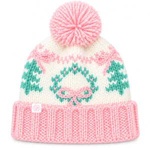 Bits & Bows Bobble Hat in Holiday Wreath