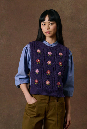 Louise Misha Aleda Sleeveless Sweater in Violet Frost