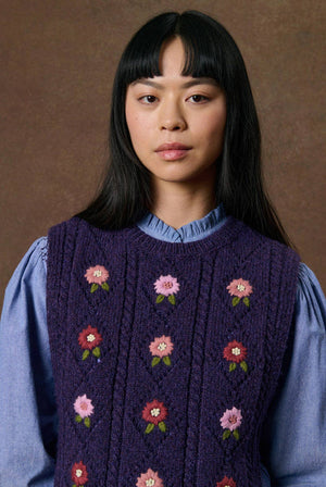Louise Misha Aleda Sleeveless Sweater in Violet Frost