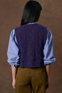 Louise Misha Aleda Sleeveless Sweater in Violet Frost