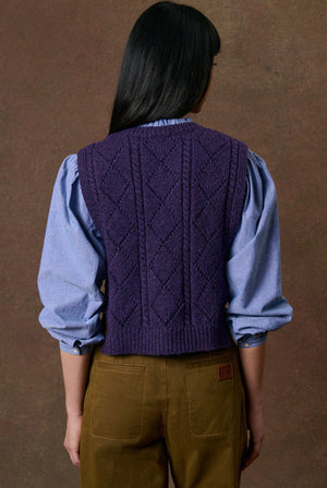 Louise Misha Aleda Sleeveless Sweater in Violet Frost