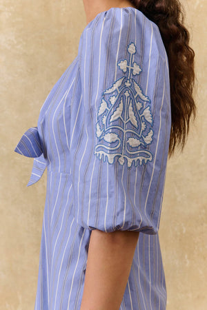 Louise Misha Chadhlia Dress in Blue Ocean Stripes
