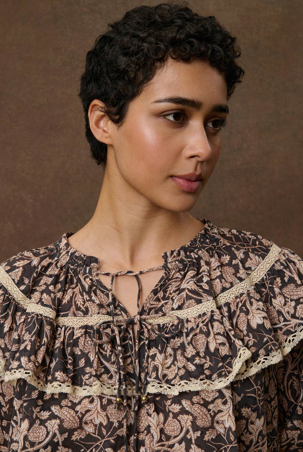 Louise Misha Nicole Blouse in Black Blooming Woods