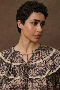 Louise Misha Nicole Blouse in Black Blooming Woods