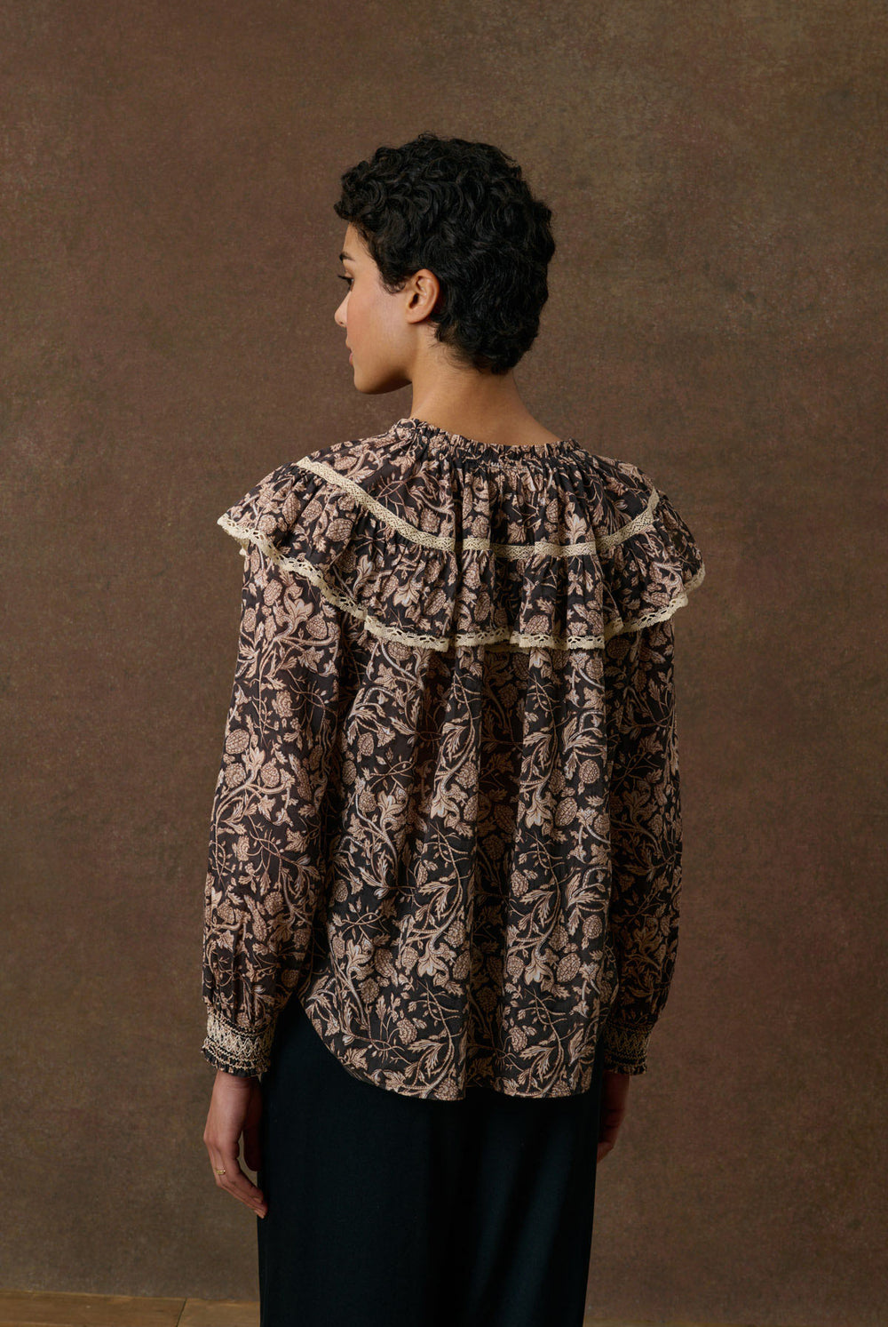 Louise Misha Nicole Blouse in Black Blooming Woods