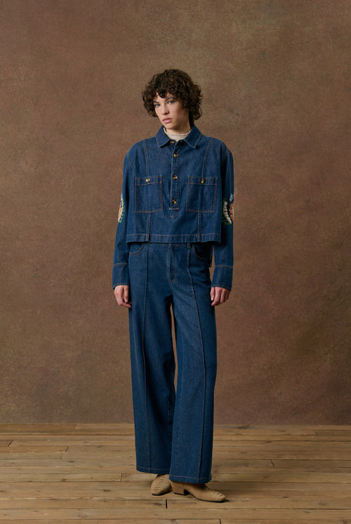 Louise Misha Ila Blouse in Indigo