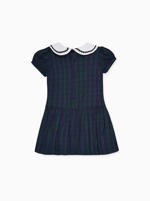 La Coqueta Xana Dress in Navy Check