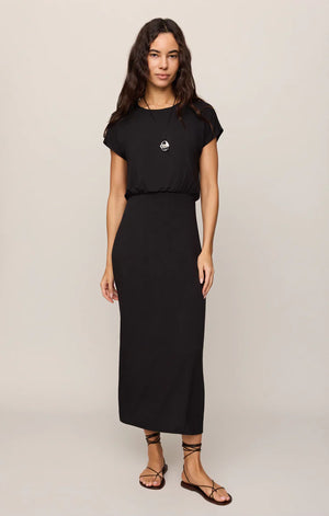 Z Supply Anika Jersey Midi Dress in Black