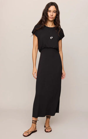 Z Supply Anika Jersey Midi Dress in Black