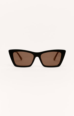 Z Supply Lookout Sunglasses in Polished Black Brown