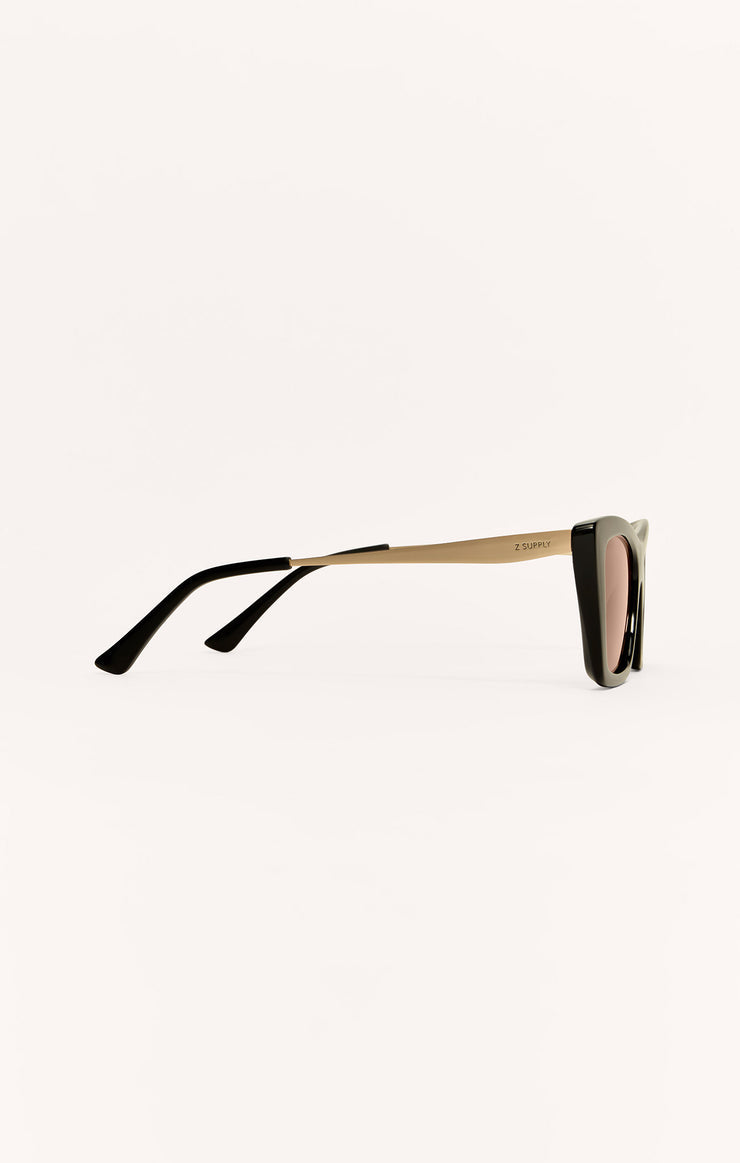 Z Supply Lookout Sunglasses in Polished Black Brown