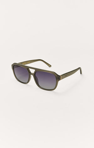 Z Supply After Hour Sunglasses in Olive-Gradient