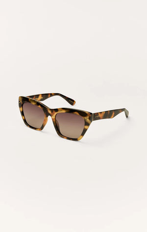 Z Supply Park Ave Sunglasses in Brown Tortoise-Grey
