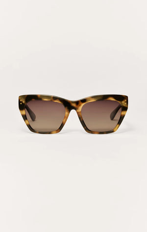 Z Supply Park Ave Sunglasses in Brown Tortoise-Grey