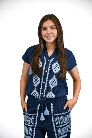 Bays Blouse | Midnight Horizon