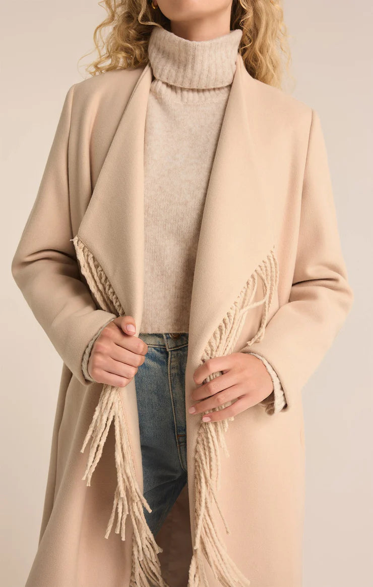 Z Supply Alchemist Fringe Coat in Natural