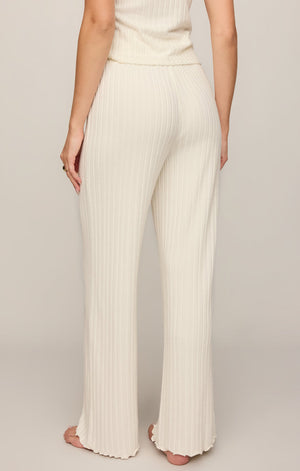 Z Supply Dawn Smocked Rib Pant in Bone