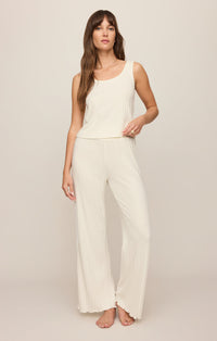 Z Supply Dawn Smocked Rib Pant in Bone