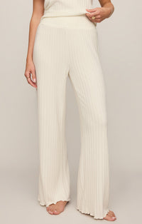 Z Supply Dawn Smocked Rib Pant in Bone