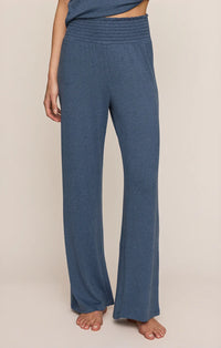 Z Supply Dawn Smocked Lounge Pant in True Navy