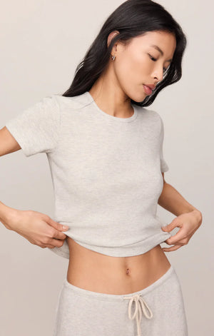 Z Supply Waffle Tee in Feather Grey