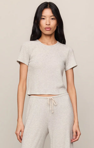Z Supply Waffle Tee in Feather Grey