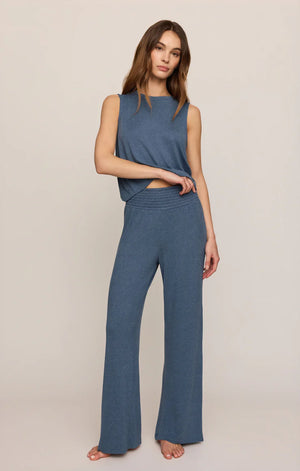 Z Supply Dawn Smocked Lounge Pant in True Navy